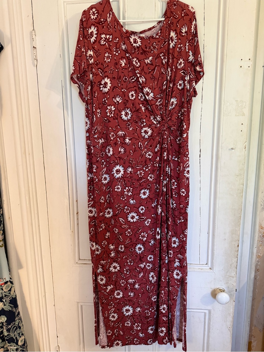 Maurices White Floral Maxi Dress in Rust